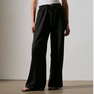 James Perse Women’s Size 2(M) Standard Wide-Leg Sateen Trousers Pants Lightweigh